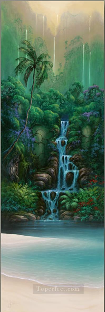 Enchanted Falls rainforest mountains Oil Paintings